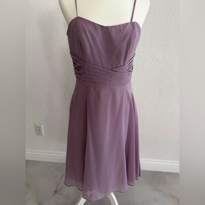 Alfred Angelo Purple Pleated Thin Straps Dress